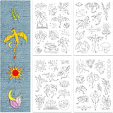 1Set 4Sheets Dragon Water Soluble Embroidery Stabilizer Stars Hand Sewing Stabilizers Self Adhesive Washable Stick and Stitch