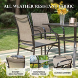 Patio Chairs and 1 x 83 Large Rectangle Dining Table, Outdoor Furniture Set for Deck Garden Backyard Lawn, Garden Sofas