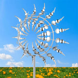 1pc Magical 3D Metal Outdoor Windmill Spinners Unique Metal Kinetic Wind Sculptures  Wind Catchers Lawn Patio Yard Garden Decor