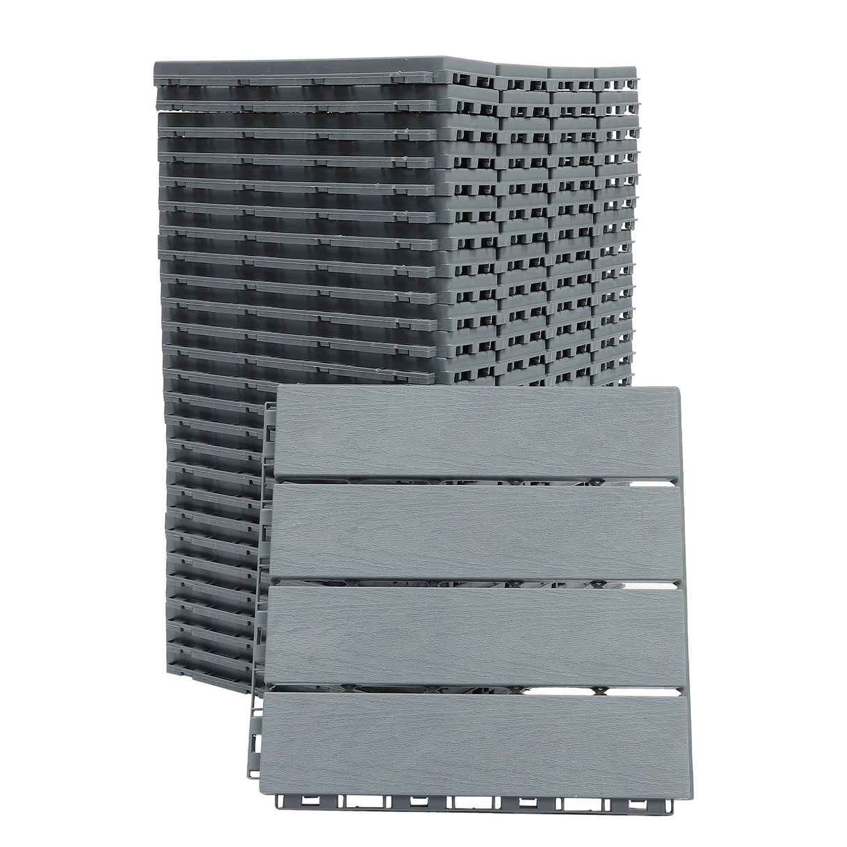 12"x12" Interlocking Deck Tiles for Outdoor  Waterproof Flooring Anti-Slip Tiles for Balcony/Garden/Porch Snap Lock