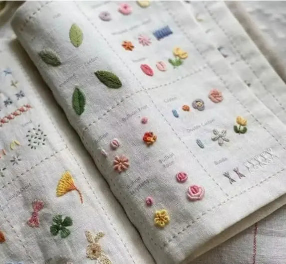 Stitch Book DIY Embroidery Book Creative Sewing Book DIY Linen Decorative Embroidery Book Binder Handmade Home Needlework Book
