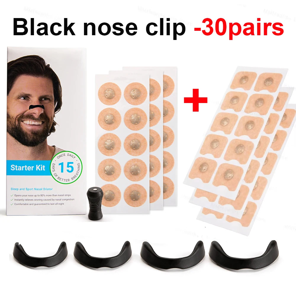 30Pairs Sport Nasal Strips Magnetic Nasal Breathing Dilator Kits Increase Air Intake Sleeping Nose Breathe Strips Nasal Dilators