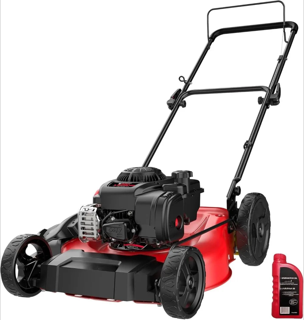 21-Inch Lawn Mower Gas Powered with125cc , 2-in-1 Mulching Push Mower B8721C