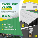 10 x 10 FT Outdoor Storage Shed, Metal Garden Sheds & Outdoor Storage Clearance, Large Tool Shed Outdoor with Single Lockable D
