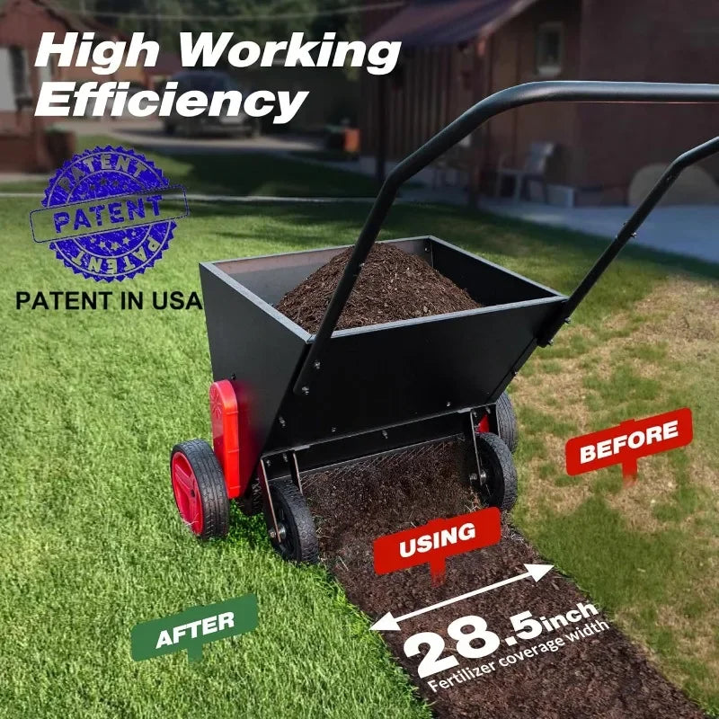Suchtale Upgrade Lawn Drop Spreader, Topdresser, Compost Spreader, Mini Topper, Peat Moss Top Dresser, Push-Type Fertilizer