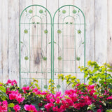 4 Pack Metal Garden Trellis 86.7" H Garden Fence Rustproof Trellis for Climbing Plants Support Roses Flower Outdoor Lawn Green-B