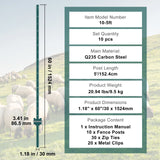 VEVOR Fence Post T-Post Heavy Duty Metal Fence Posts Sturdy Steel Fence Stakes for Garden Yard Lawn Farms & Outdoor Wire Fencing