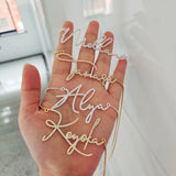 2022 Custom Name Necklace Crystal Pendant Stainless Steel Personalized Necklace Cursive Font Custom Name Jewelry for Men Women
