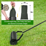 18-inch Rolling Lawn Aerator Tool, 50"-70" Handle Heavy Duty Spike Aerator with Sandbag, 40 Iron Spikes Tighten with Patience