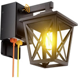 Porch Lights with Outlet, Dusk to Dawn Outdoor Light with Outlet Built-in, Waterproof Anti-Rust Aluminum Outside Light with GFCI