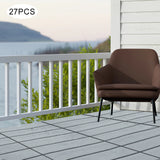 12"x12" Interlocking Deck Tiles for Outdoor  Waterproof Flooring Anti-Slip Tiles for Balcony/Garden/Porch Snap Lock