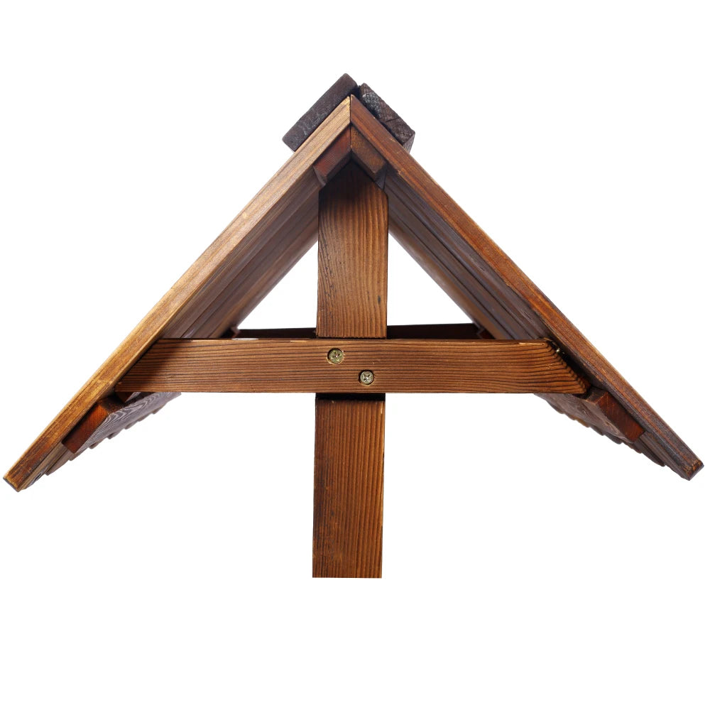 Rustic Wooden Wishing Well Planter Outdoor Home Décor for Patio, Garden, Yard w/Hanging Bucket