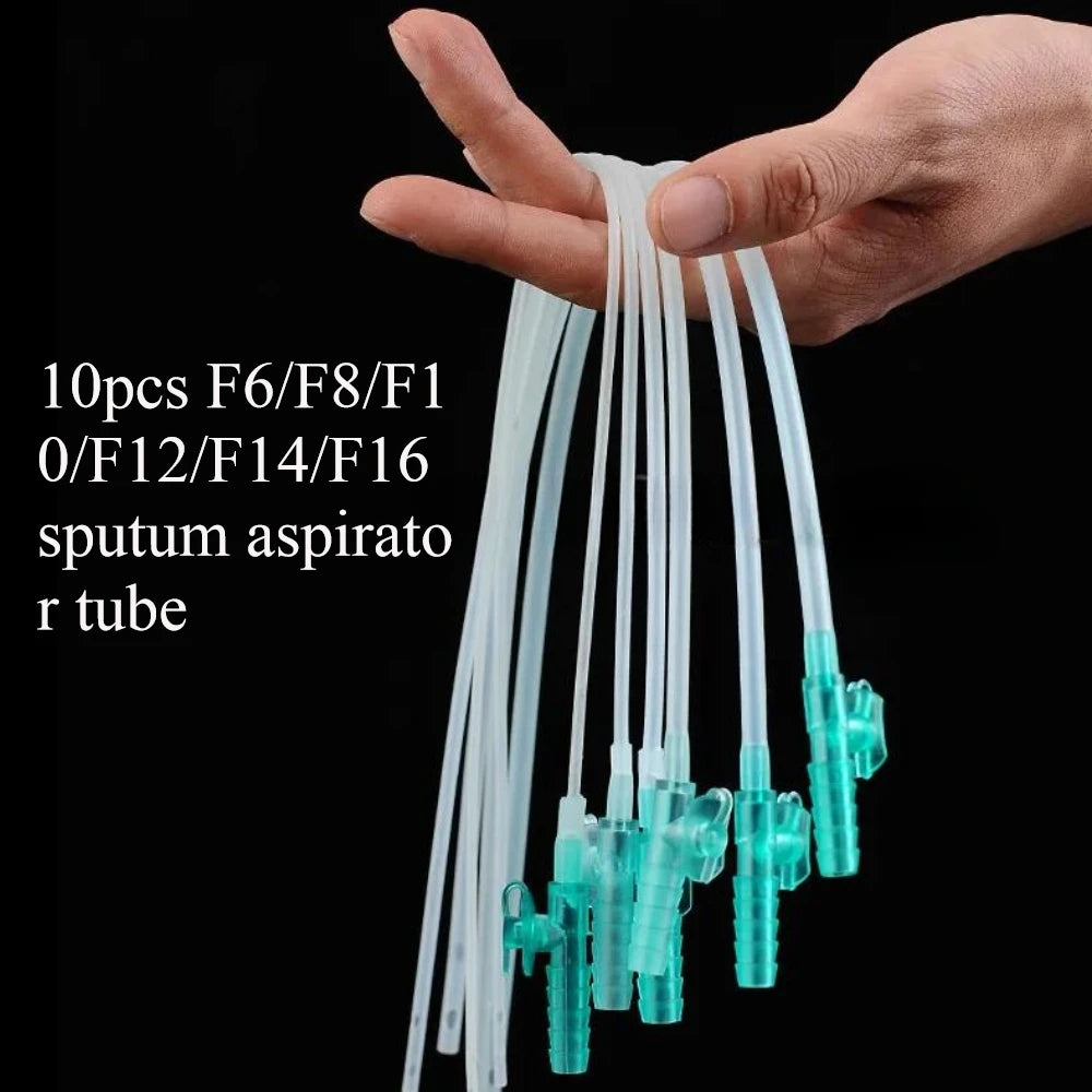 10pcs F6/F8/F10/F12/F14/F16 Adult/child Medical Oral Cavity Sterile PVC Suction Catheter Household Manual Sputum Aspirator Tube