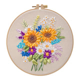 Ribbon Embroidery Stitch Practice Kit Embroidery Kit for Adult Beginners, Include Embroidery Cloth Threads for Craft Lover