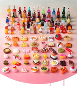 random Miniature Dollhouse Supermarket Food Snacks Mini Cake Wine Drink for Blyth Barbies BJD Doll Accessories Kids Gift