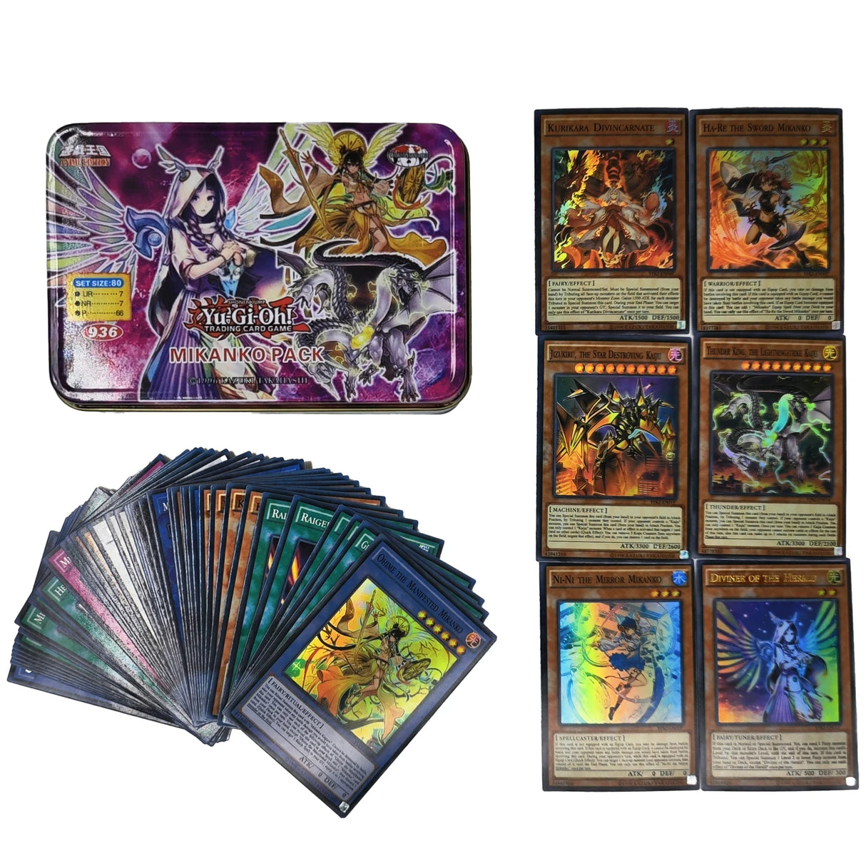 Yu Gi Oh Cards KAIBA PACK 3 Card Deck English TCG Holographic Golden White Dragon Duel Game Collection Card with Tin Box
