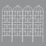 4 Pack Metal Garden Trellis 86.7" H Garden Fence Rustproof Trellis for Climbing Plants Support Roses Flower Outdoor Lawn Green-B
