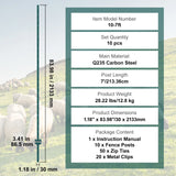 VEVOR Fence Post T-Post Heavy Duty Metal Fence Posts Sturdy Steel Fence Stakes for Garden Yard Lawn Farms & Outdoor Wire Fencing