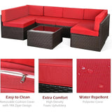 U-MAX Outdoor Sectional Furniture Chair Set with Cushions and Coffee Table,Patio PE Rattan Wicker Sofa, 7 Piece