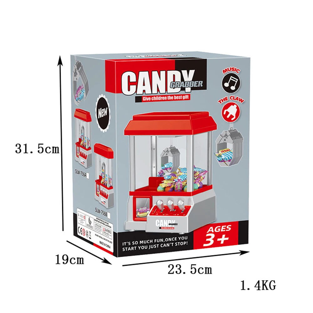 Plastic Candy Grabber Machine Coin Operated Mini Candy Grab Machine Party Supplies Battery Powered Entertainment for Kids Adults