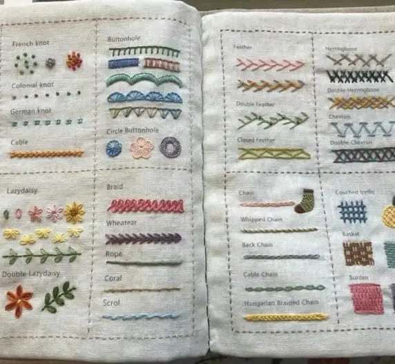 Stitch Book DIY Embroidery Book Creative Sewing Book DIY Linen Decorative Embroidery Book Binder Handmade Home Needlework Book