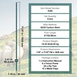VEVOR Fence Post T-Post Heavy Duty Metal Fence Posts Sturdy Steel Fence Stakes for Garden Yard Lawn Farms & Outdoor Wire Fencing