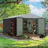 10 x 10 FT Outdoor Storage Shed, Metal Garden Sheds & Outdoor Storage Clearance, Large Tool Shed Outdoor with Single Lockable D
