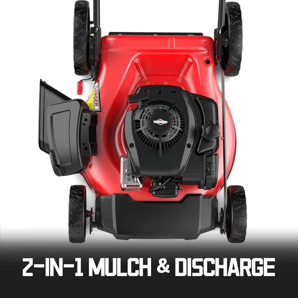 21-Inch Lawn Mower Gas Powered with125cc , 2-in-1 Mulching Push Mower B8721C