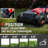 13-inch 13-Amp 2-in-1 Electric Dethatcher and Scarifier w/Removeable 4-Position Height Adjustment,Lawn dethatcher