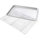 1607CR Bakeware Extra Large Sheet Baking Pan and Bakeable Nonstick Cooling Rack Set
