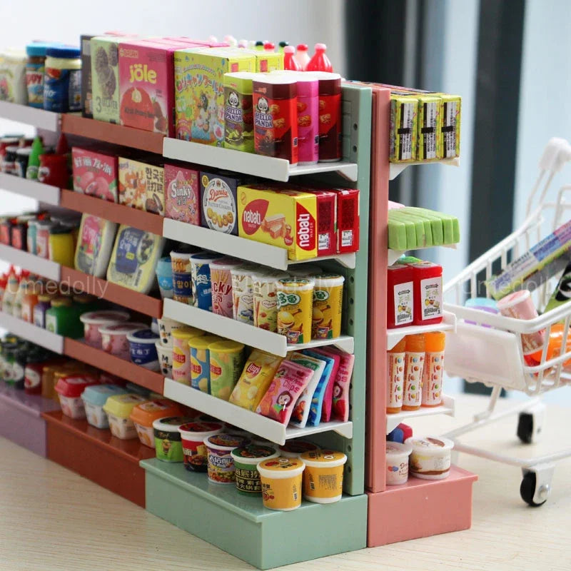 1/6 Scale Miniature Dollhouse Supermarket Store Food Mini Snacks Drinks for Doll Blyth BJD Accessories Toy
