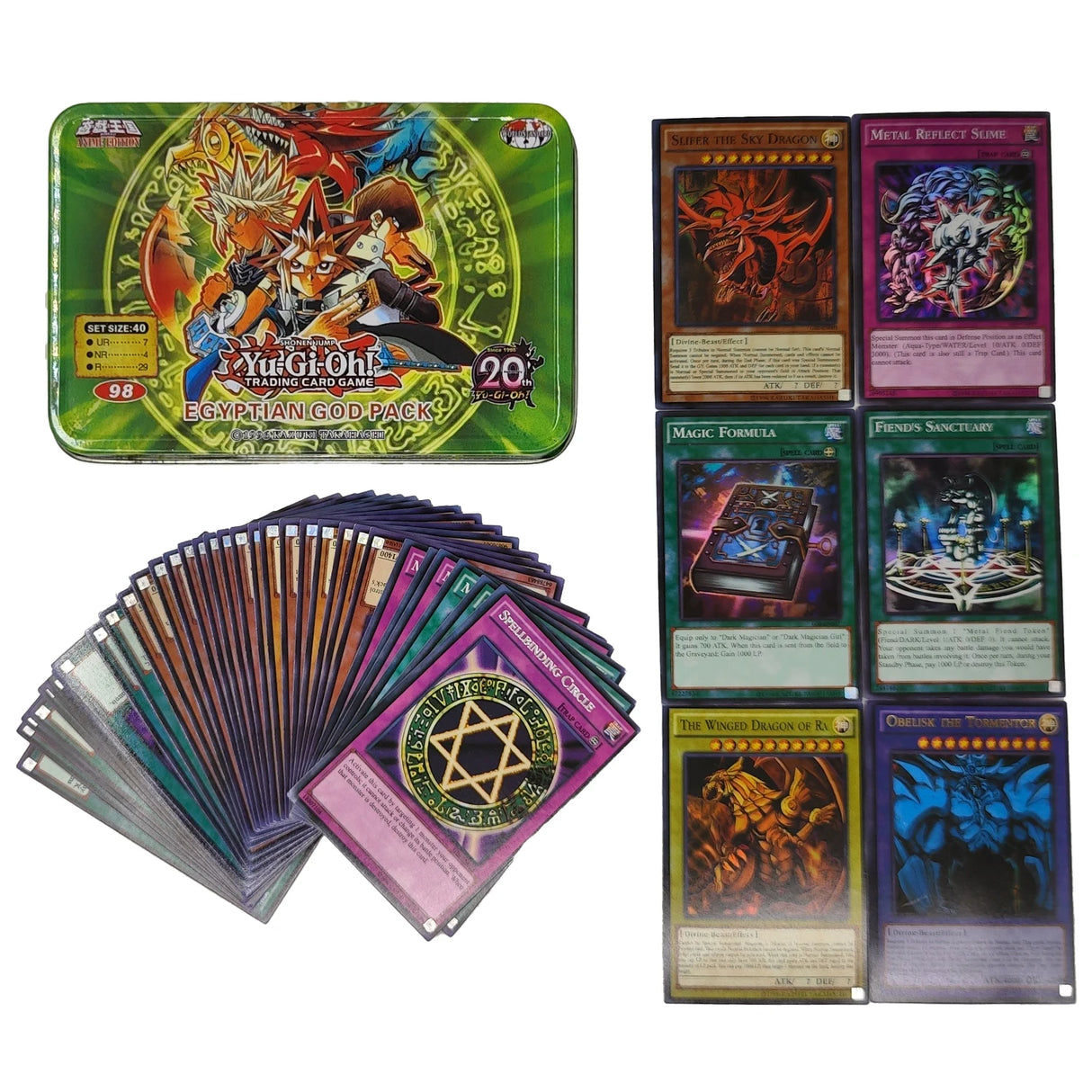 Yu Gi Oh Cards KAIBA PACK 3 Card Deck English TCG Holographic Golden White Dragon Duel Game Collection Card with Tin Box