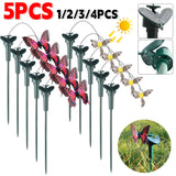 Solar Powered Flying Wobble Solar Flying Bird Butterfly Artificial Fake Hummingbird Dancing Fluttering Butterflies Garden Decor
