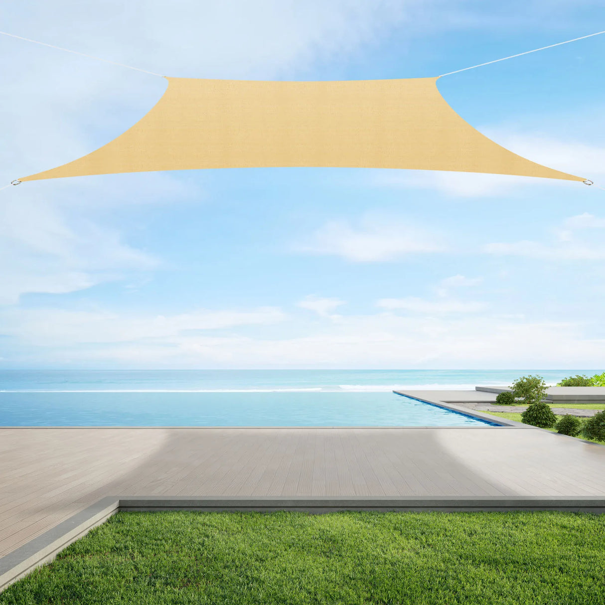 3*3M Sun Shade Sail Square Sun Shelter Waterproof UV-Proof Awning for Garden Pool Lawn Terrace