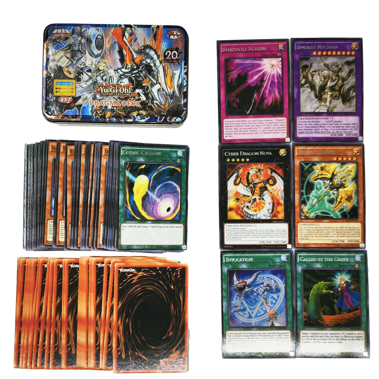 Yu Gi Oh Cards KAIBA PACK 3 Card Deck English TCG Holographic Golden White Dragon Duel Game Collection Card with Tin Box