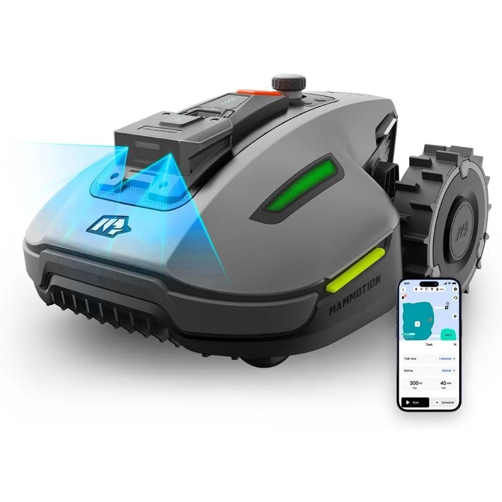 Robot Lawn Mower, Reception 0.17 Acre, Max 0.27 Acre, Ultrasense AI Vision+ RTK Positioning, Auto Mapping, App Control