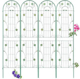 4 Pack Metal Garden Trellis 86.7" H Garden Fence Rustproof Trellis for Climbing Plants Support Roses Flower Outdoor Lawn Green-B