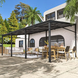 12'x 20' Outdoor Pergola on Clearance with Metal Frame,Wall-Mounted Heavy Duty Awnings for Patio, Deck, Lean to Pergola Gazebo