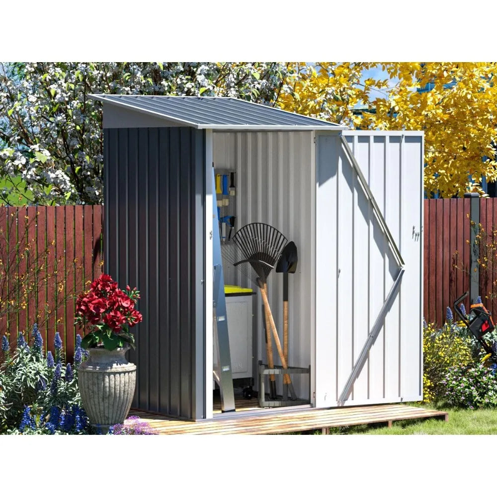 3x3 FT Outdoor Storage Shed Metal Building for Backyard Garden Patio Lawn Storage, Tool Shed for Bike Lawn Mower with Lockable