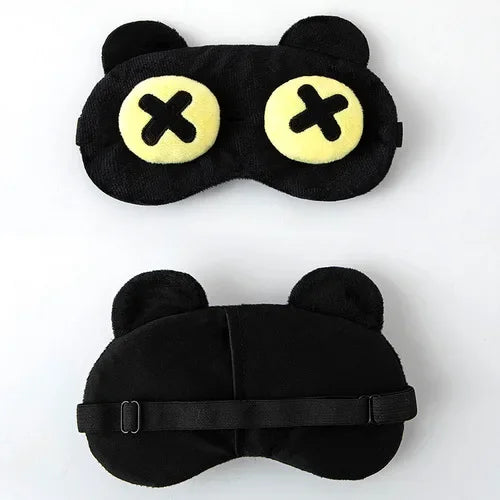 1Pc Cotton Cartoon Face Sleep Eye Mask Cute Funny Eye Cover Sleeping Mask Travel Rest Eye Band Kids Beauty Health Blindfold