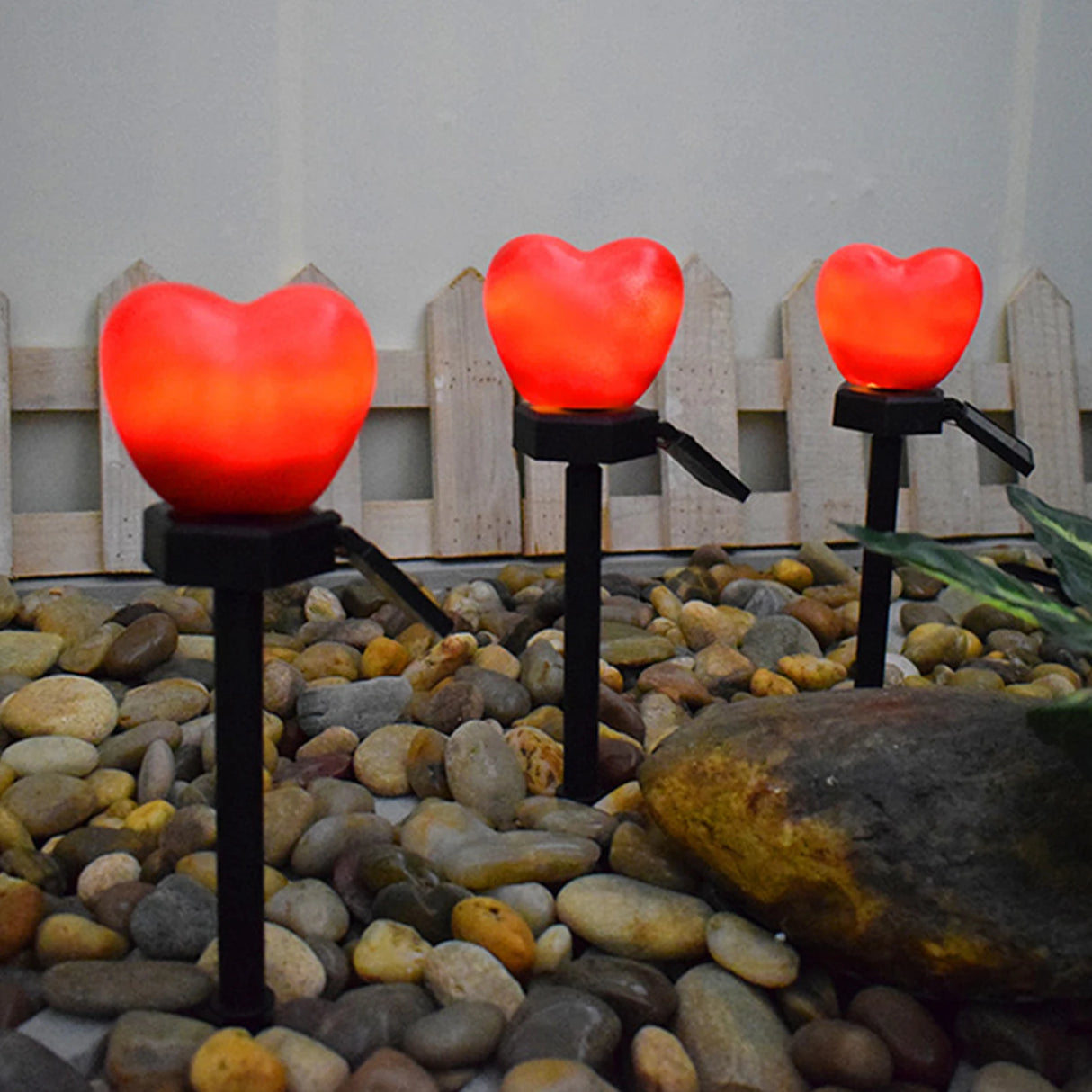 Solar Lights Outdoor Auto On/Off Heart-shaped LED Solar Garden Lights For Yard Decoration Waterproof Landscape Solar Lights