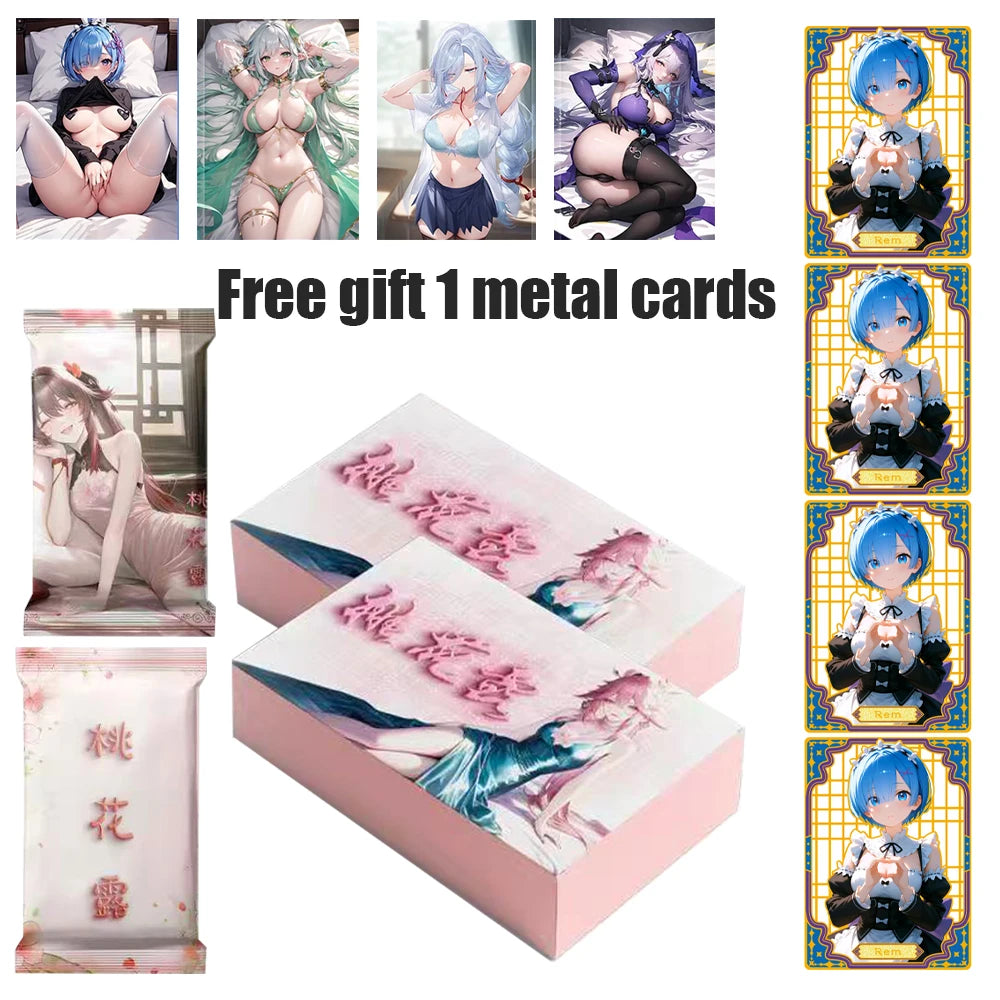2025 Peach Blossom Dew Nude Waifu Cards Goddess Story Collection Card Swimsuit Bikini Booster Box Habbies Gift