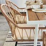 4 Pieces Rattan Wicker Dinning Chairs, Outdoor Indoor Patio Furniture Set with Cushion and Curved Back All Weather Bistro Chair
