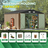 10 x 10 FT Outdoor Storage Shed,Metal Garden Sheds & Outdoor Storage Clearance,Large Tool Shed Outdoor with Single Lockable Door
