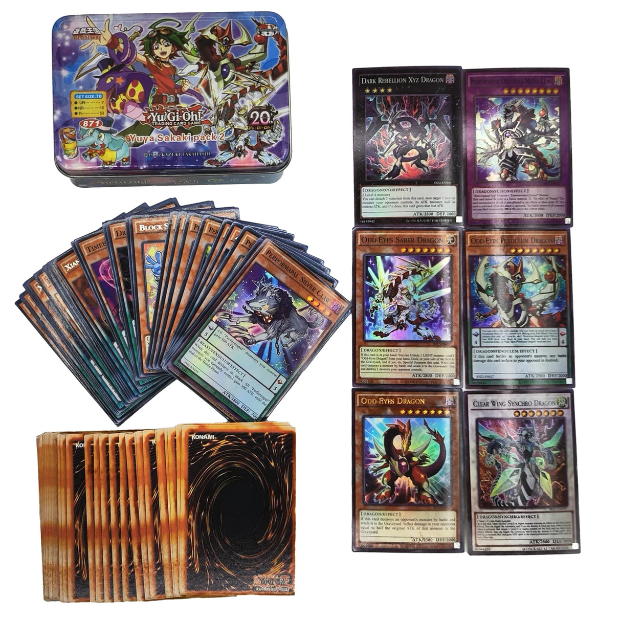 Yu Gi Oh Cards KAIBA PACK 3 Card Deck English TCG Holographic Golden White Dragon Duel Game Collection Card with Tin Box