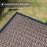 3 Pieces Patio Bar Set for Lawn Garden, 35.5" Bar Height Metal Round Table and 2 Wicker Outdoor Swivel Outdoor Bar Stools, Blac