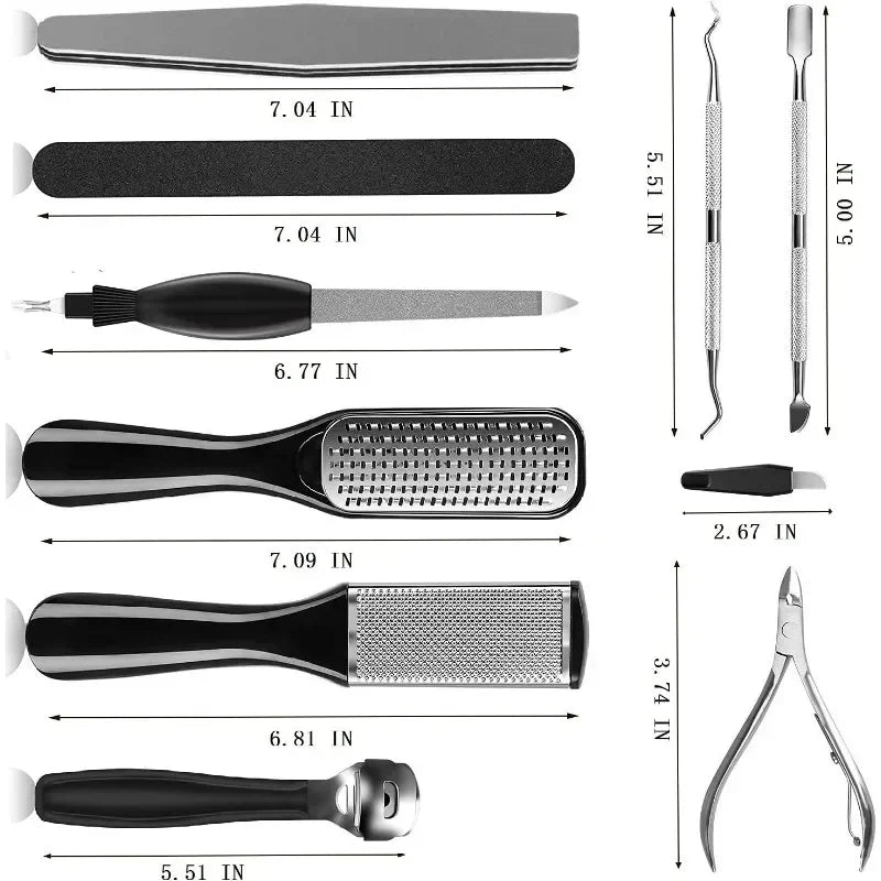 Professional Pedicure Kit, 26 in 1 Stainless Steel Foot Care Tools With Foot File and Callus Remover for Men Women Travel
