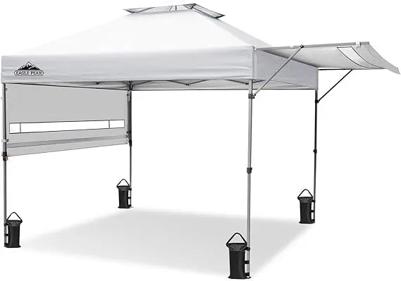 17x10 Pop up Gazebo Canopy Tent Outdoor Instant Canopy Shelter with Adjustable Dual Half Awnings (Blue)
