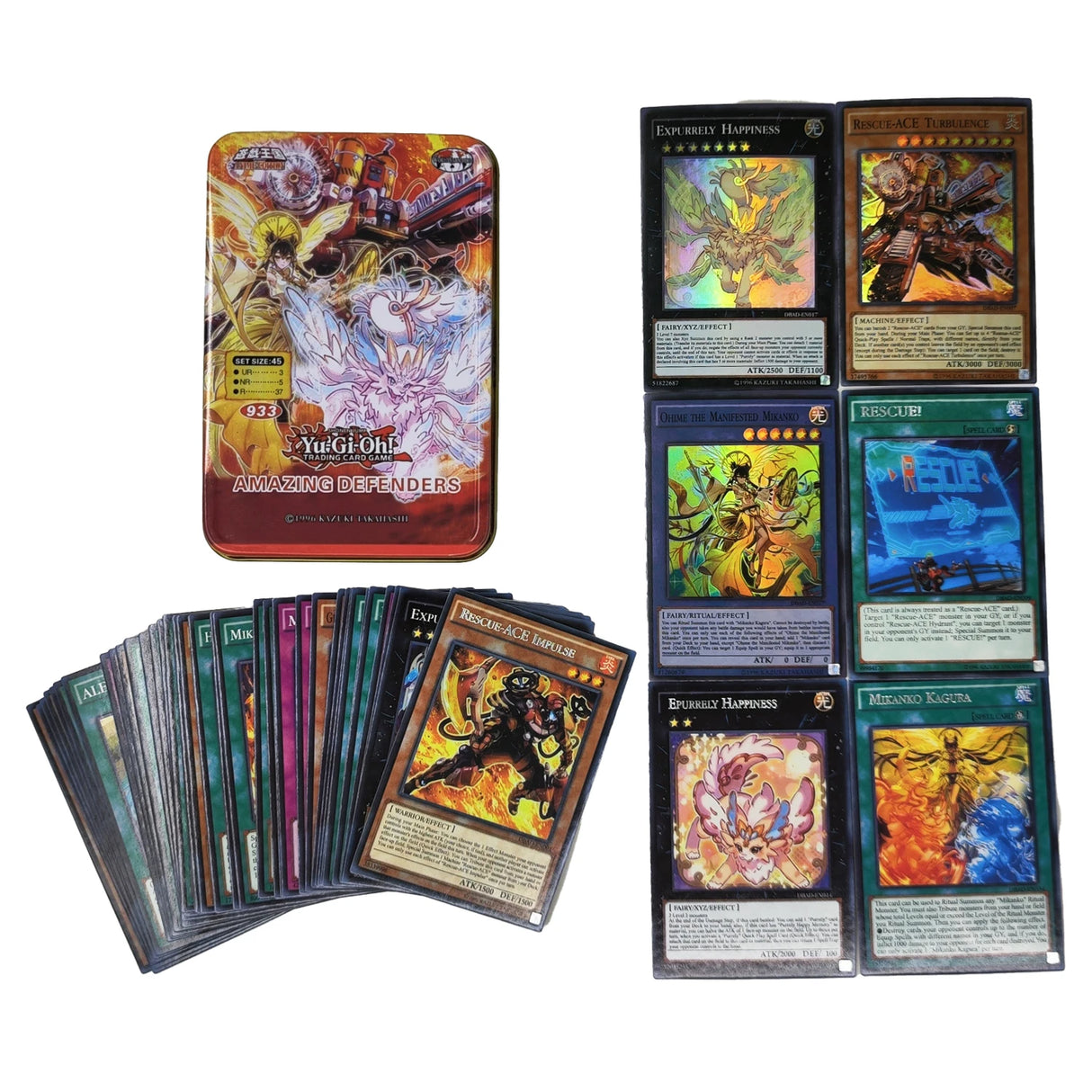 Yu Gi Oh Cards KAIBA PACK 3 Card Deck English TCG Holographic Golden White Dragon Duel Game Collection Card with Tin Box
