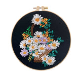 Ribbon Embroidery Stitch Practice Kit Embroidery Kit for Adult Beginners, Include Embroidery Cloth Threads for Craft Lover